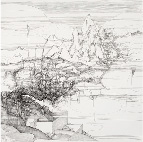 Lin Guocheng, Landscape, Pen and Ink on Paper, 115cm x 161cm, 2011